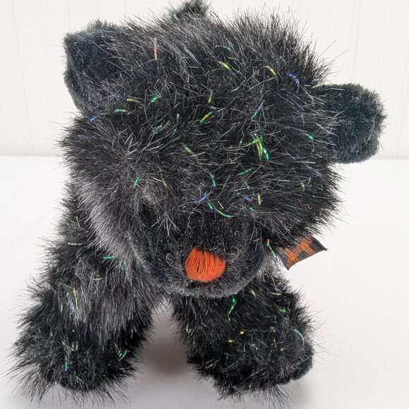 Russ Berrie Screech Black Cat Plush 6" Sparkly Stuffed Animal 100589 Halloween - Picture 2 of 10